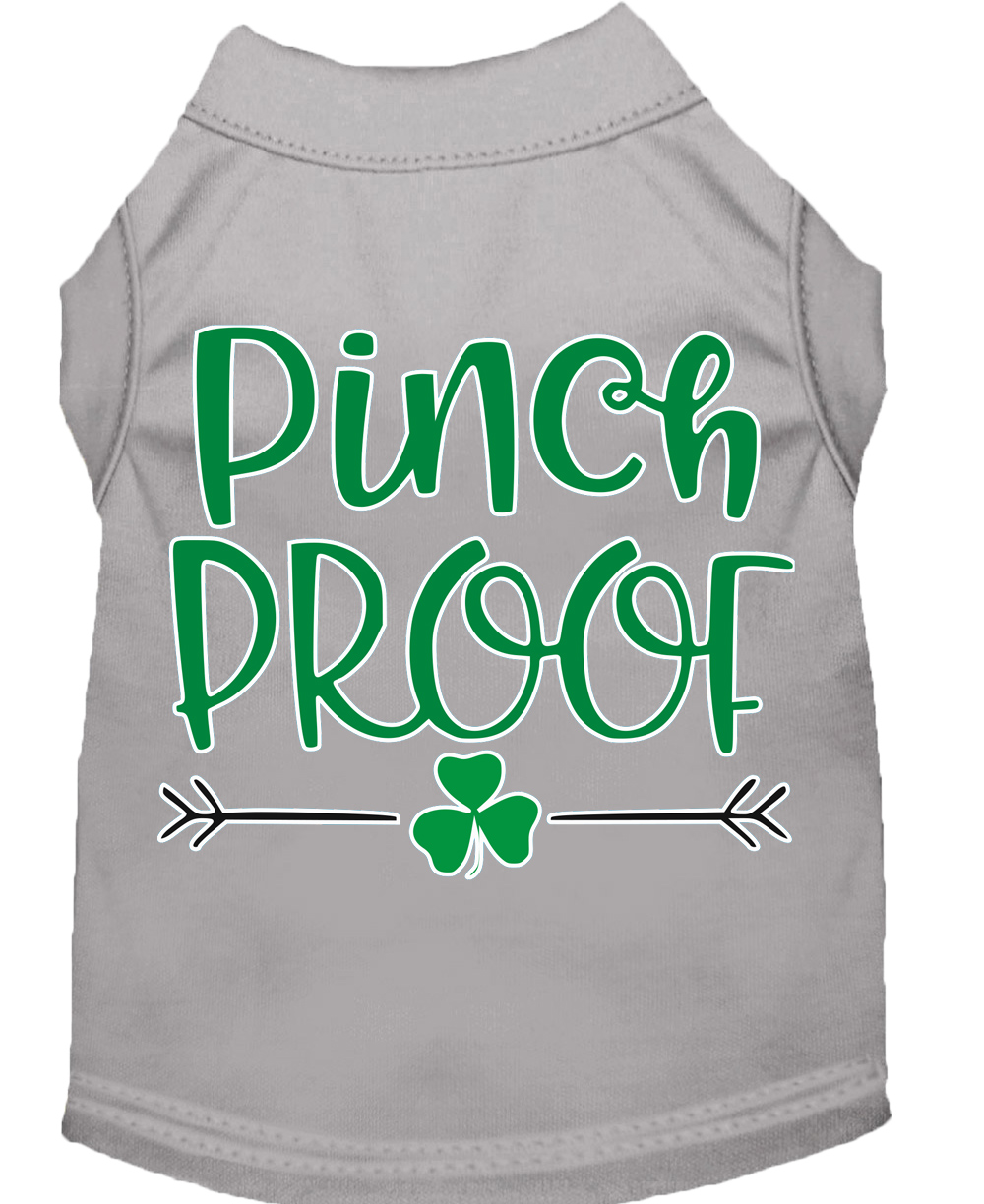Pinch Proof Screen Print Dog Shirt Grey Lg